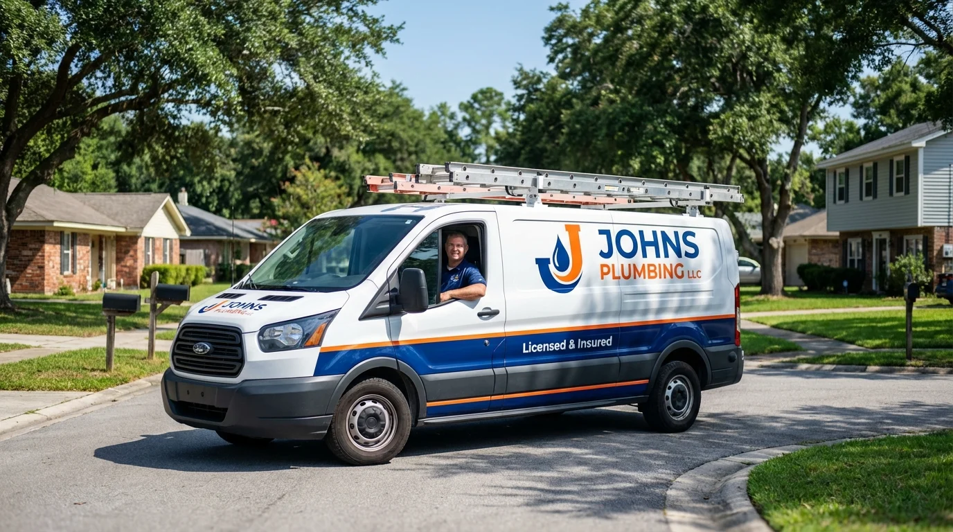 Johns Plumbing LLC service van in Valley, NE