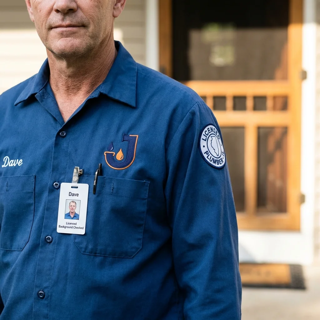 Licensed plumber showing ID badge in Valley, NE
