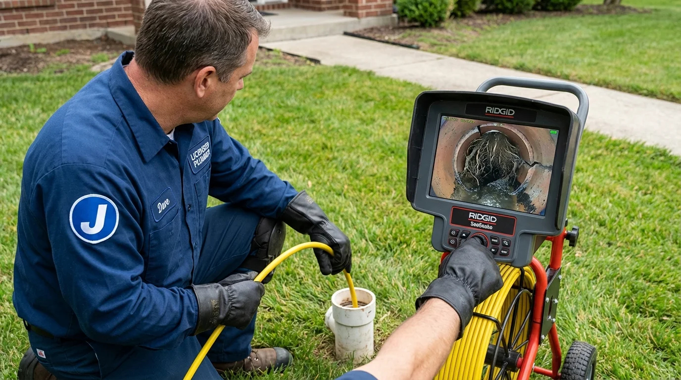 Sewer camera inspection being performed by Johns Plumbing LLC in Valley